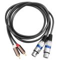Hifi Audio Cable 2 Rca Male to Xlr 3 Pin Female Mixing Console Amplifier Dual Xlr to Dual Rca Shileded Cable 1.5M. 