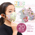 20pcs Kids Duckbill Multi-Designs Printed Face Mask for Baby Girls. 