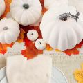 Halloween White Artificial Pumpkin Decoration Foam Pumpkin Desktop Core Thanksgiving Halloween Decoration 14 Pieces. 
