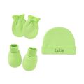 Autumn 5Pcs Set Newborn Baby Cotton Warm Beanie Hat and Mittens Set Solid Candy Color Stretchy Infant Warm Cap Gloves Foot cover. 