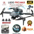2024 New L600 PRO MAX GPS Drone 5KM 4K Professional HD Dual Camera 3-Axis Gimbal 360 Obstacle Avoidance Brushless Quadcopter Toy. 