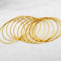 12 Piece Gold plated Bangal Classic Round Single plain Bangle 1mm Thin Very Nice Bangel Wire Charm Bangles for Women Jewelry Gift. 