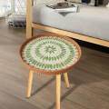 End Table Bedside Table Rattan Side Table for Balcony Room Green Grape 40cm. 