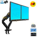 NB F160 Gas Spring Strut 360 Degree Desktop 17"-27" Table Dual Monitor Screen Holder Arm Full Motion Dual Arm Monitor Mount Bracket. 