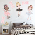 Ballet Dancer Wall Stickers for Kids Rooms Cartoon Girl Wall Stickers Decoration Living Room Bedroom Background Wall Decor. 