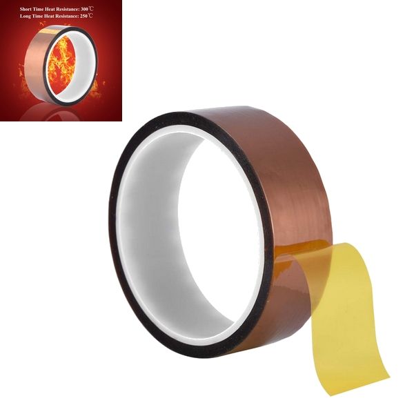 Heat Resistant Tape, 250-300 Degree High Temperature Insulation Tape 33m High Insulation Heat Adhesive Tape Protecting Tape Film Tape Roll High Temperature Tape for Electric Task Soldering