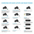 USB To DC Power Cable Universal USB To DC Jack Charging Cable Power Cord with 13 Interchangeable Plug Connectors Adapter. 