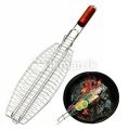 Stainless Steel BBQ Barbeque Fish Grill Net Basket, Standard, Silver  Barbeque Fish Grill, Net Bbq Tool - Silver. 