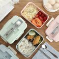 Hot Lunch Box With Spoon Chopsticks Wheat Straw Dinnerware Food Storage Container Children Kid School Office Microwave Bento Box. 
