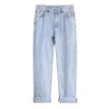 GURBAKS Jeans Men's Loose Straight Casual Light Blue Trendy Brand Wide Leg Retro Spring and Autumn Pants. 