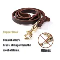 Dog Leash Walking Training Leash Lead Leather Dog Collar Leash Set Personalized Customized Dogs Collars Braided Leather Dog Leash Leather Good Quality Leash carry 500 Lb pull force. 