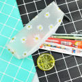 School Pencil Box Student Stationery Bag Daisy Gift Pencil Box Minimalist Stationery Bag TPU Stationery Bag Transparent Stationery Bag. 