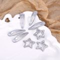 Korean Style Fashion Waterdrop Sequin Star Shape Metal  Color Hair Clips Women Girls Minimalist Y2k Side Bangs BB Snap Hair Pins Hair Accessories. 