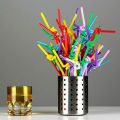 100Pcs Neon Coloured Straws Flexible Bendy Plastic Birthday Party Wedding Drinking Straw. 