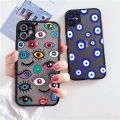 Lucky Eye Blue Evil Eye Print Phone Case For iPhone 11 13 14Pro MAX 12 XS XR 7 SE2 X 8 15Plus Shockproof Hard Matte Cover Fundas. 