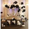 50 Pcs Black Silver White Balloon Garland Arch Accessories, for Black Theme Party Decoration, Weddings, Baby Shower, Birthday Graduation Party Supplies  or Arch Décor - Helium Quality. 