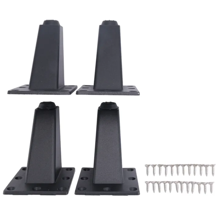 4 Pcs 8cm Adjustable Table Feet Sofa Bed TV Cabinet Legs -Black