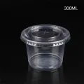 50Pcs 250/300ML Pudding Cups With Lids Plastic Boxes Ice-Cream Dessert Cups Dounp. 