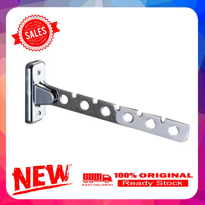6/8%20Holes%20Foldable%20Wall%20Mounted%20Stainless%20Steel%20Clothes%20Hanger%20Hook%20Drying%20Rack%20-%20Image%202