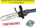 Angle grinder 100mm with 11.5 chain saw wood cutting trees garden tool cooking fire. 