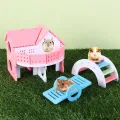 Exercise Play Toys Swing Small Animal Hedgehog Gerbil Hamsters House Pet Sport Exercise Toys Set Rainbow Bridge. 