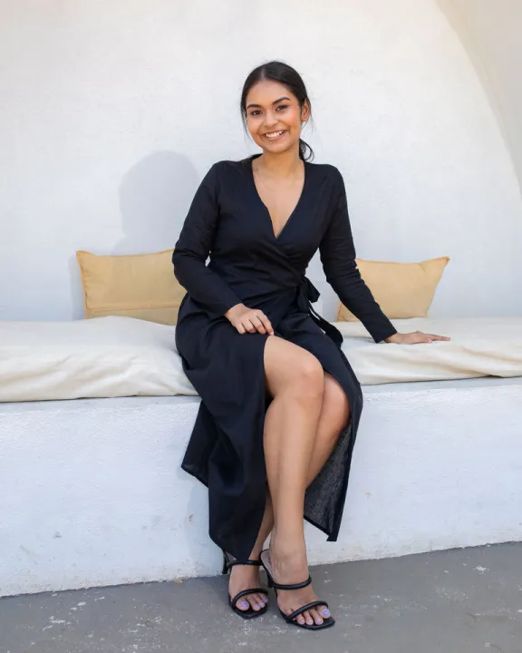 Hillary%20Linen%20Wrap%20Dress%20-%20Black%20-%20Image%202