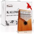 Kalimba 17 Keys Thumb Piano with Casing, Tune Hammer and Study Instruction,Portable Mbira Sanza Finger Piano,Gift for Kids Adult Beginners Professional. 
