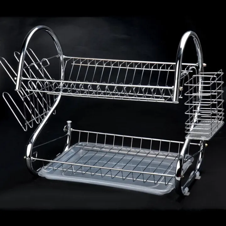 Dish%20Rack%20Cup%20Plate%20Drainer%20Strainer%20Stainless%20Steel%20Kitchen%20Drainer%20with%20Glass%20Holder%20-%20Silver%20-%20Image%203