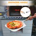 Eckige Pizzaschaufel, Aluminium Pizzaschieber mit Holzgriff. 