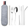 8Pcs Stainless Steel Cutlery Set, Travel Outdoor Utensil with Carrying Case. 