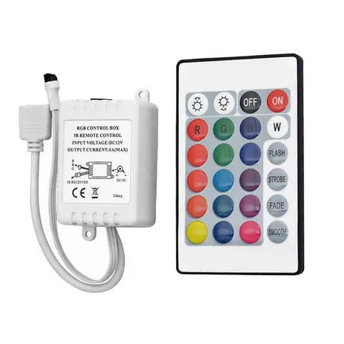 12V%205050%20RGB%20LED%20Strip%20Controller%20box%20with%2024%20Key%20IR%20Remote%20Control%205m%202835,%20Light%20Control%20-%20Image%205
