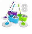 New Magic Mop | 360 Rolling Magic Floor Spin Mop | Bucket Stainless Steel (Colours May Vary) (TLS). 