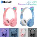 New Cat Ear Design Bluetooth 5.0 P47M Headphone Wireless Headband Earphone Hands Free Music Headset With MF/TF (Features P47 Solo XB450). 