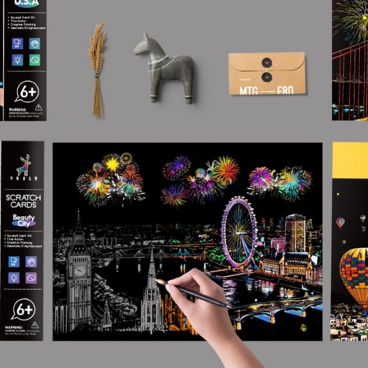 4pcs/set%2029.5*21.5cm%20A4%20Magic%20Scratch%20Painting%20DIY%20manual%20Famous%20City%20Building%20Night%20View%20Scraping%20Paiting%20Drawing%20Toys%20For%20Kids%20-%20Image%203