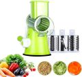 Tabletop Grater with Hand Drum Rotary Cutter, 3-Blade Stainless Steel Design for Quick Potato, Vegetable, and Cheese Grinding. 