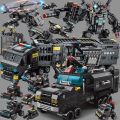 Compatible with LEGO bricks, military transformers, SWAT cars, assembled educational toys for kids birthday gifts. 