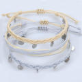 Bohemian Bracelet Fashion Accessory 3pcs Set Adjustable Wax Thread Bracelet Surf Style Sequin Detail Braided Anklet for Beachwear Surfing Accessory Teen Girls Jewelry Gift Vacation Fashion. 