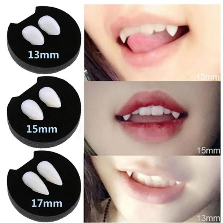 vampire teeth 1/10 Pcs Vampire Teeth Fangs Denture Prop Halloween Cosplay Zombie Teeth False Teeth Solid Glue Denture Adhesive Halloween DecorParty Games Crafts