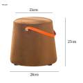 Portable Round Ottoman Footstool Pouf with Handle Sofa Tea Stool for Bedroom. 