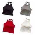 Original Girls slim solid color clothing street vest strap padded strap back sleeveless skinny all with halterneck vest bra crop top. 