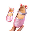 Yfashion irls Sandals Bright Leather Bow Elegant Princess Flat Shoes Single Sandals. 
