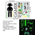 Luminous Game Wall Stickers Glow In The Dark Posters Murals Fluorescent Gaming Decals For Boys Room Bedroom Playroom Home Decor. 
