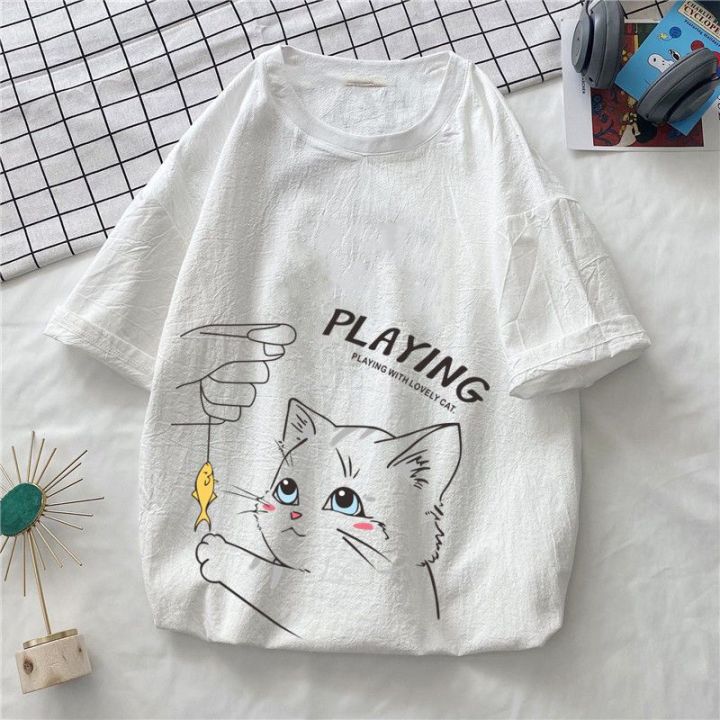Linen%20Short%20SleeveTT-shirt%20Male%20and%20Female%20Couples%20Wear%20Overweight%20People%20plus%20Size%20Summer%20JapaneseinsWashed%20Cotton%20and%20Linen%20Ice%20Silk%20Loose%20T-shirt%20-%20Image%206