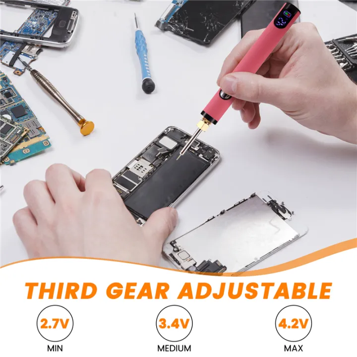510%20Thread%20Battery%20Cart%20Pen%20Electric%20Soldering%20Iron%20Welding%20Kit%20Adjustable%20Voltage%20Smart%20Tool%20with%20Hot%20Thread%20Head%20Pink%20-%20Image%203