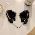 Ins Style Cute Plush Cat Ears Bells Hair Band For Women Girls Sweet Hair Accessories. 