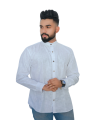 Men's Premium Linen Long Sleeve White Chinese Collar / National Collar. 