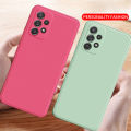 Samsung Galaxy A23 4G/A23 5G Phone Case Lens Protection Casing Solid Straight Edge Liquid Silicone Soft TPU Back Cover. 