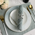 Knife and Fork Spoon Napkin Rings Holder for Christmas Party Silver. 
