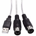 USB IN-OUT MIDI Cable Converter PC to Music Keyboard Adapter Cord. 