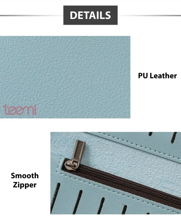 TEEMI%20Women's%20Long%20Purse%20Fold%20Wallet%20PU%20Leather%20Dompet%20Panjang%20Wanita%20Multi%20Compartment%20Card%20Slots%20Inner%20Zip%20Beg%20Raya%20-%20Image%203